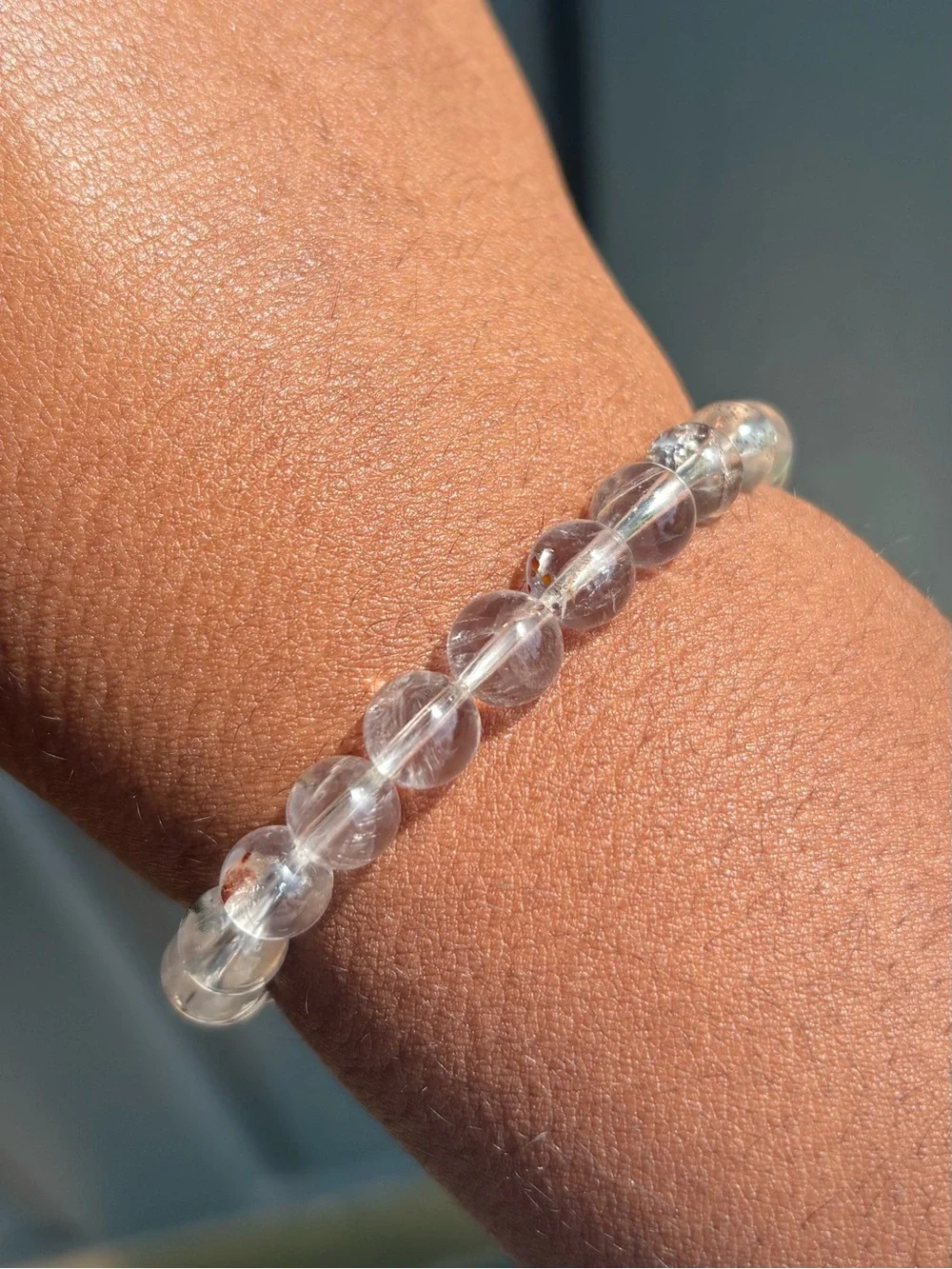 HQ Pyrite in Quartz Crystal Bracelet 8mm